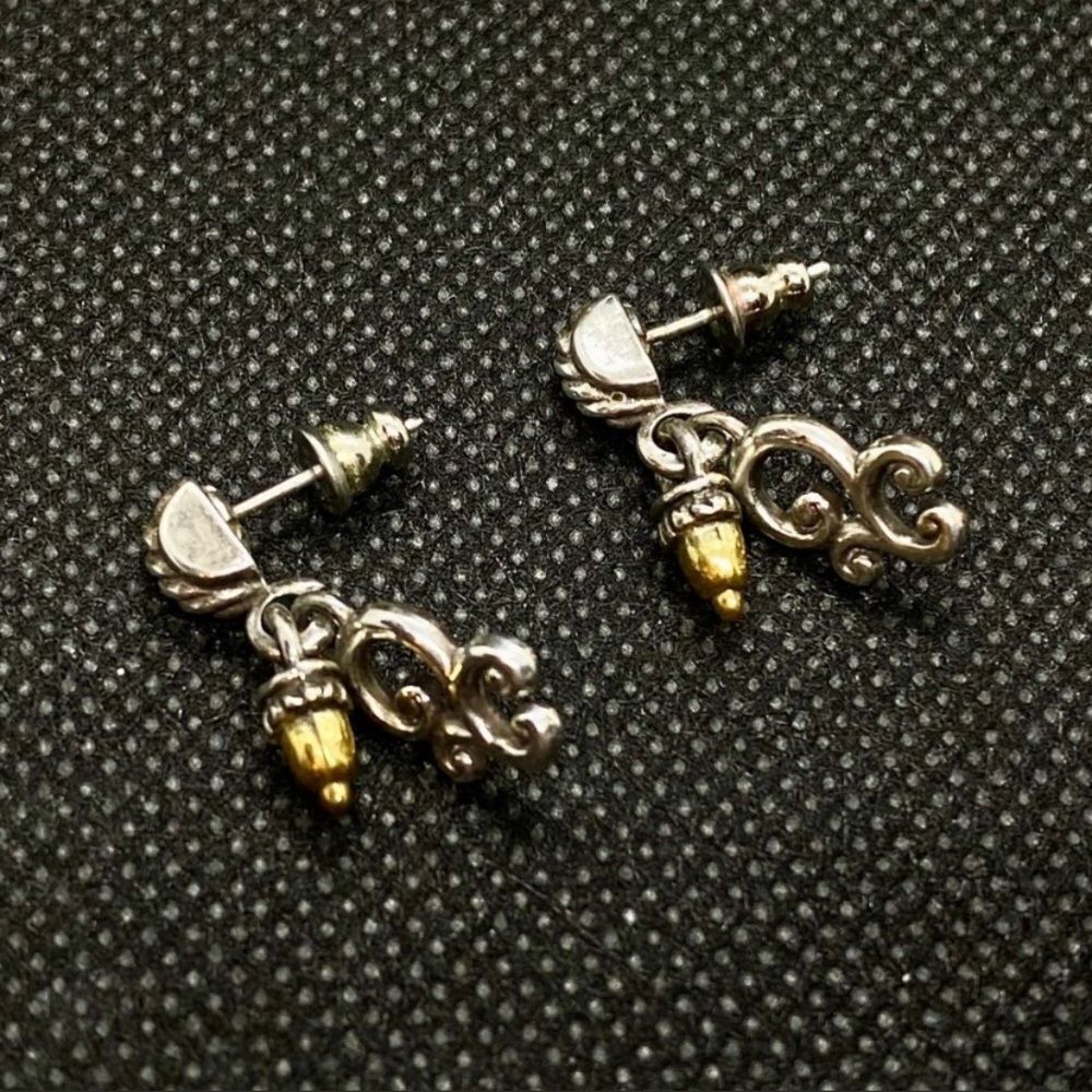 Brighton Two Tone Multi Layer Dangle Post Earrings - image 5